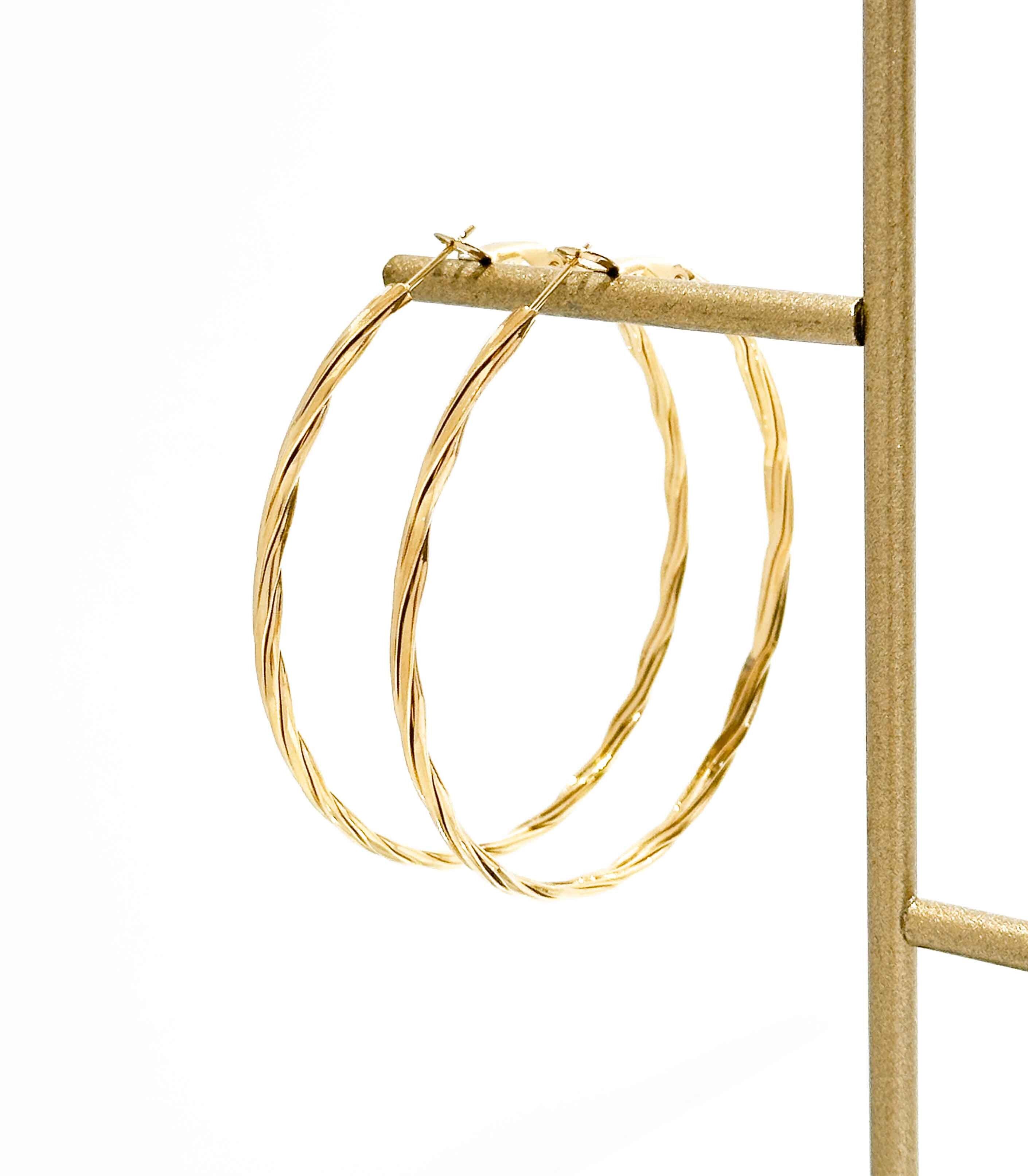 Gedrehte Creolen aus 316L Edelstahl