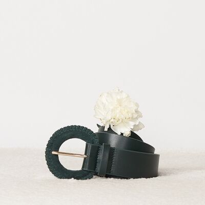 CEINTURE CUIR VERT ANETTA