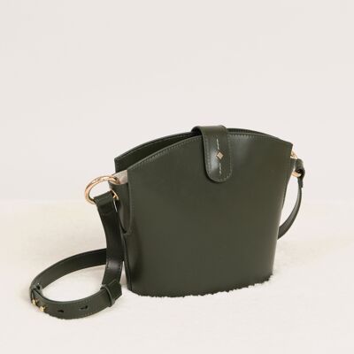MILTON KHAKI RECYCLED LEATHER BAG