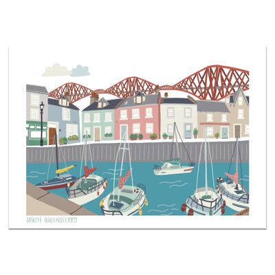 Stampa del porto di South Queensferry