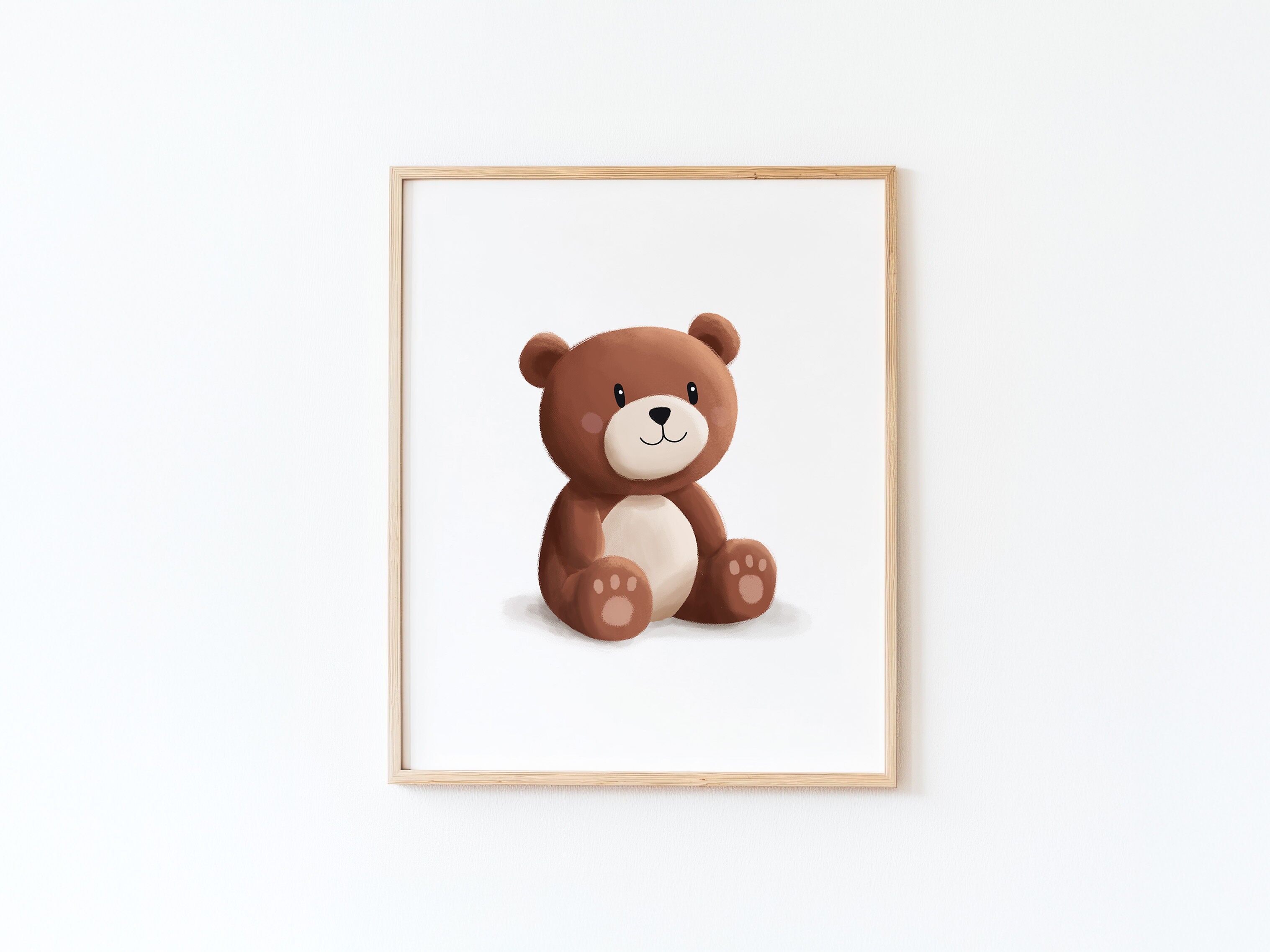 Affiche Petit Ourson pour Chambre Bébé par Tendre Imaginaire, Décoration Murale Adorable, Cadeau Naissance, Art Enfant Doux et Apaisant