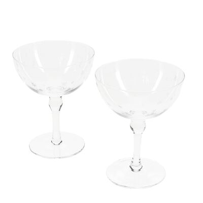 Copas de copa con forma de estrella grabada (juego de 2) - Transparente