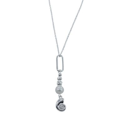 Pendentif perle et ammonite