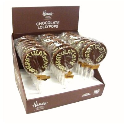 Lecca lecca al cioccolato al latte di congratulazioni