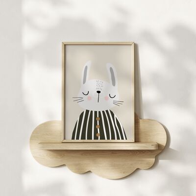 Impression murale pour enfants « Lapin des bois à rayures »