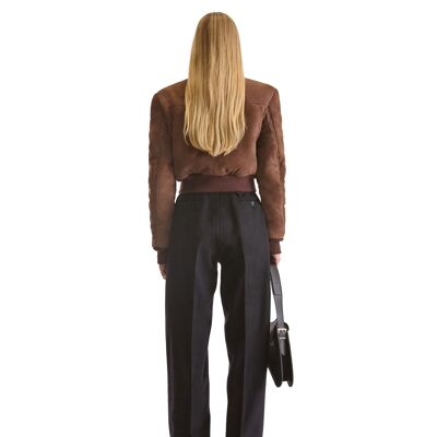 Pantaloni in lana a gamba larga su misura Helen Anthony
