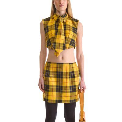 Camicia corta in lana scozzese su misura Helen Anthony