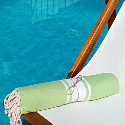 Autentico Fouta da spiaggia verde anice 100% cotone