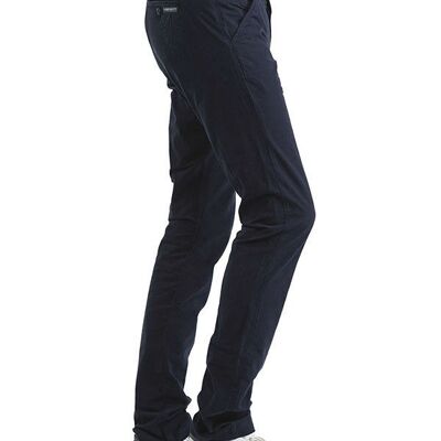 L36 Pantaloni in lino blu navy | taglio aderente