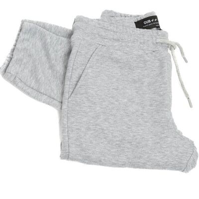 L38 jogging gris chiné, bas élastiqué | coupe ajustée