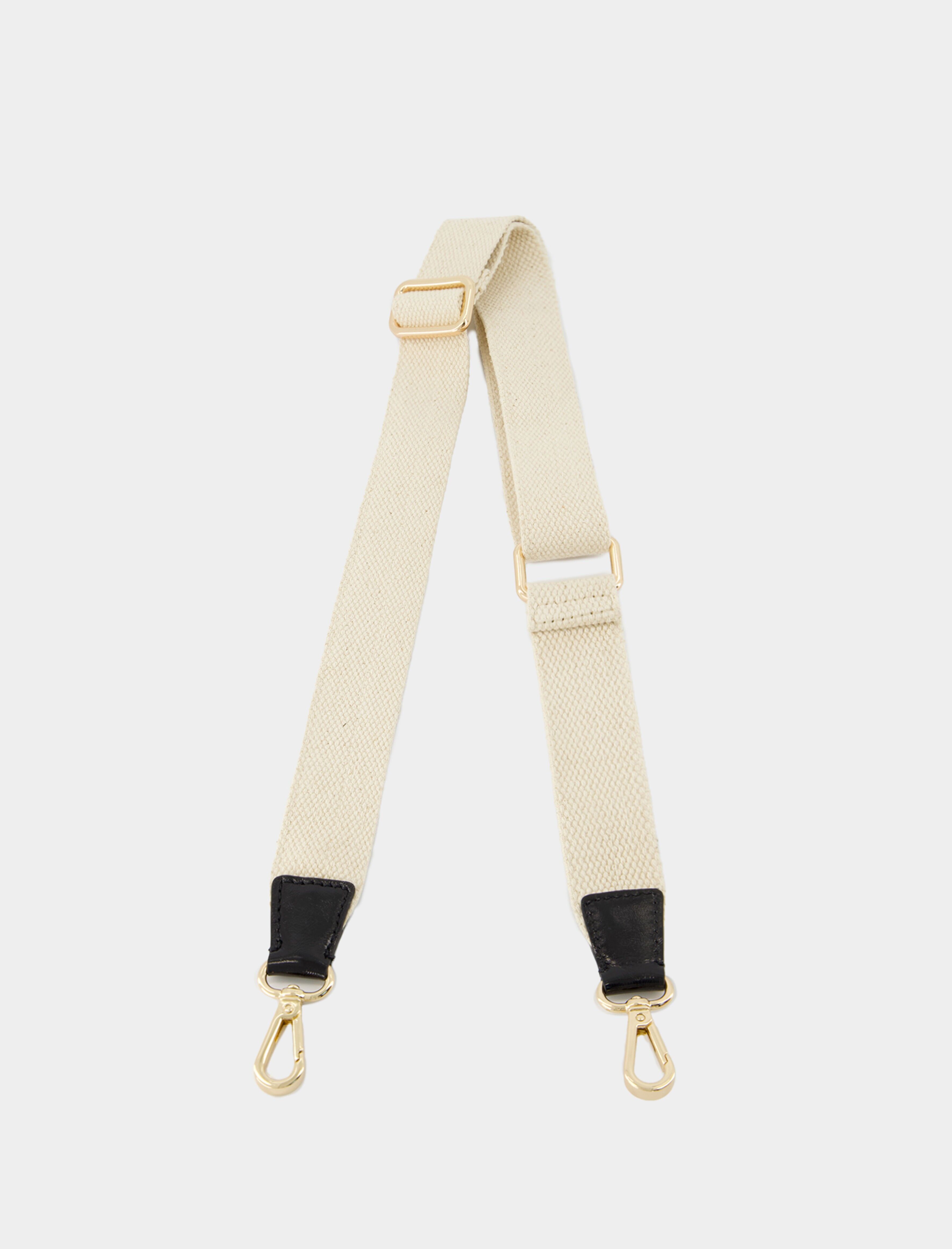 CINTURINO IN COTONE CON INSERTO IN PELLE RICICLATA NERA