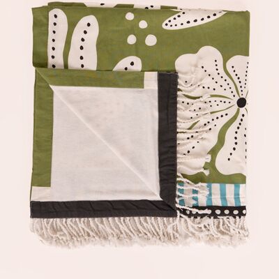 FOUTA DE ALGODÓN CON FORRO DE RIZO COLOR OLIVA