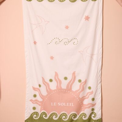 FOUTA IN COTONE CON FODERAZIONE IN SPUGNA OLIVE THE SUN