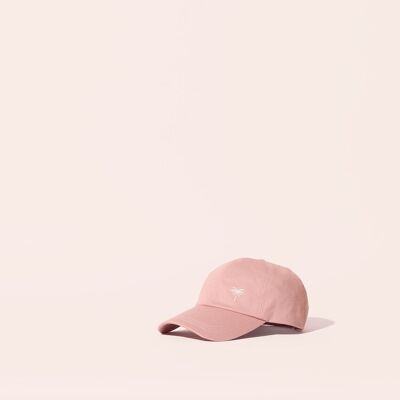 CASQUETTE COTON ROSE BRODÉ PALMIER NICA