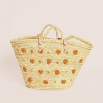 CESTA BORDADA CARMEN OCRE