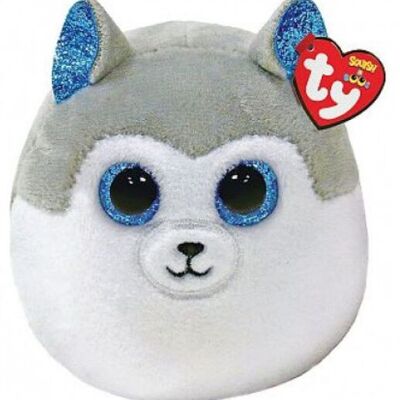 TY Beanie Squish Mini 39341 Peluche Slush 8 cm Husky gris avec texture squish pour 4 ans et plus Jouet, Enfant, Peluche