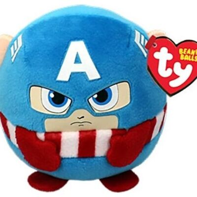 Peluche TY Beanie Ball 42562 Captain America 10 cm, jouet pour enfant