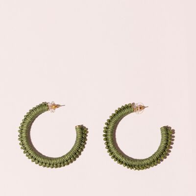 CHIARA RAFFIA AND PEARL EARRING