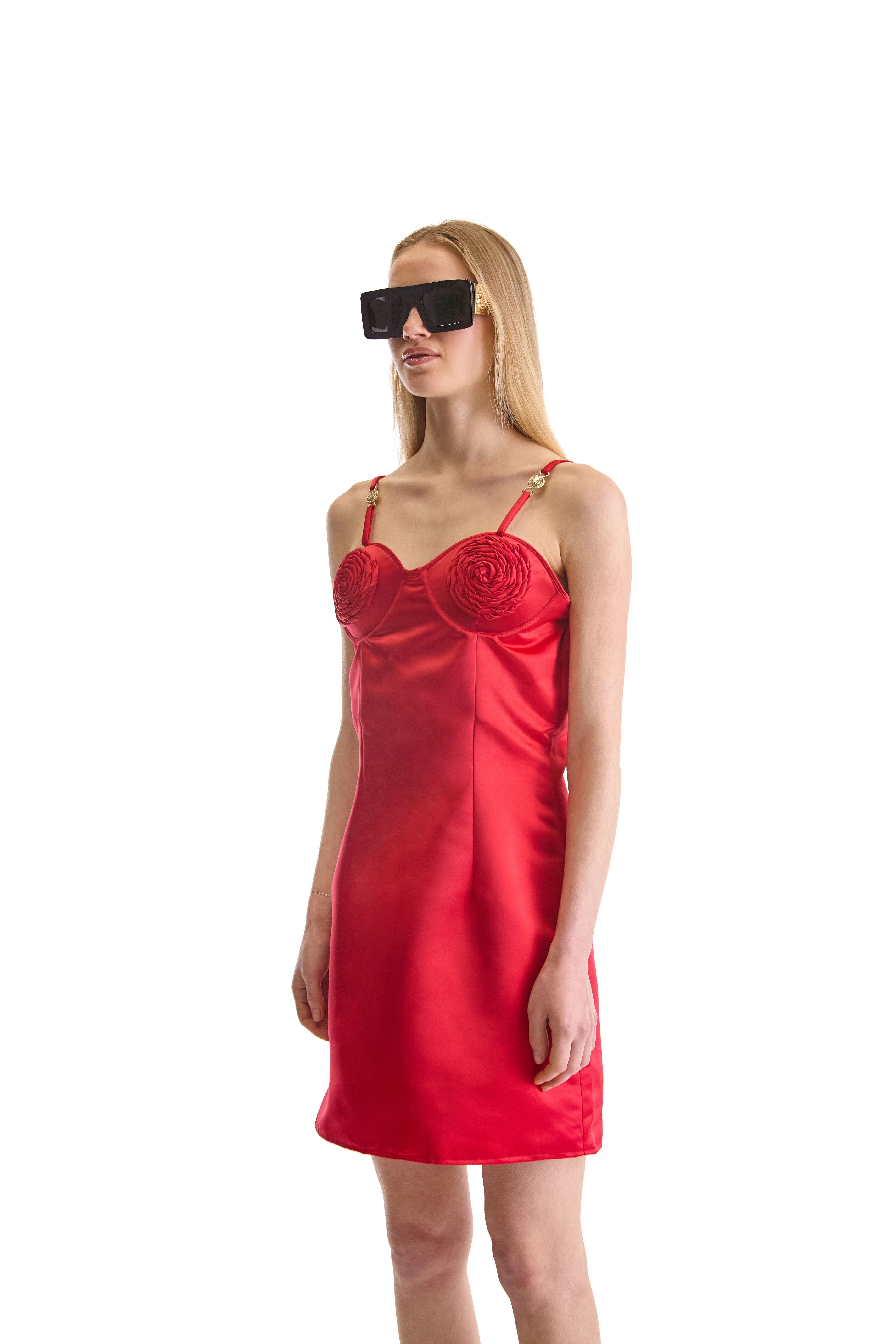 Abito corto in raso Helen Anthony