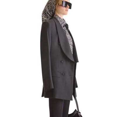 Helen Anthony Shawl Lapel Double Breasted Wool Blazer