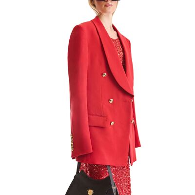 Helen Anthony Shawl Lapel Double Breasted Wool Blazer