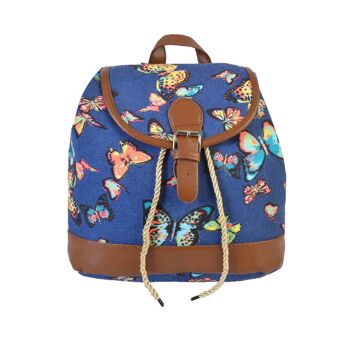 [ BB814-2BL ] SAC À DOS PAPILLON BLEU