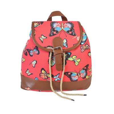 [BB814-2R] MOCHILA MARIPOSA ROJA