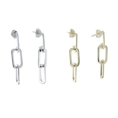 Boucles d'oreilles pendantes à maillons de chaîne en or