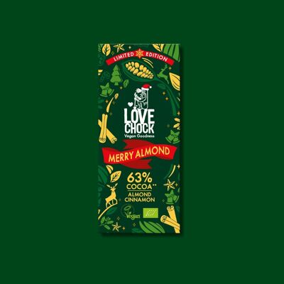 MERRY ALMOND Chocolate Limited Edition Winter Dark Almonds 75% - 70 g