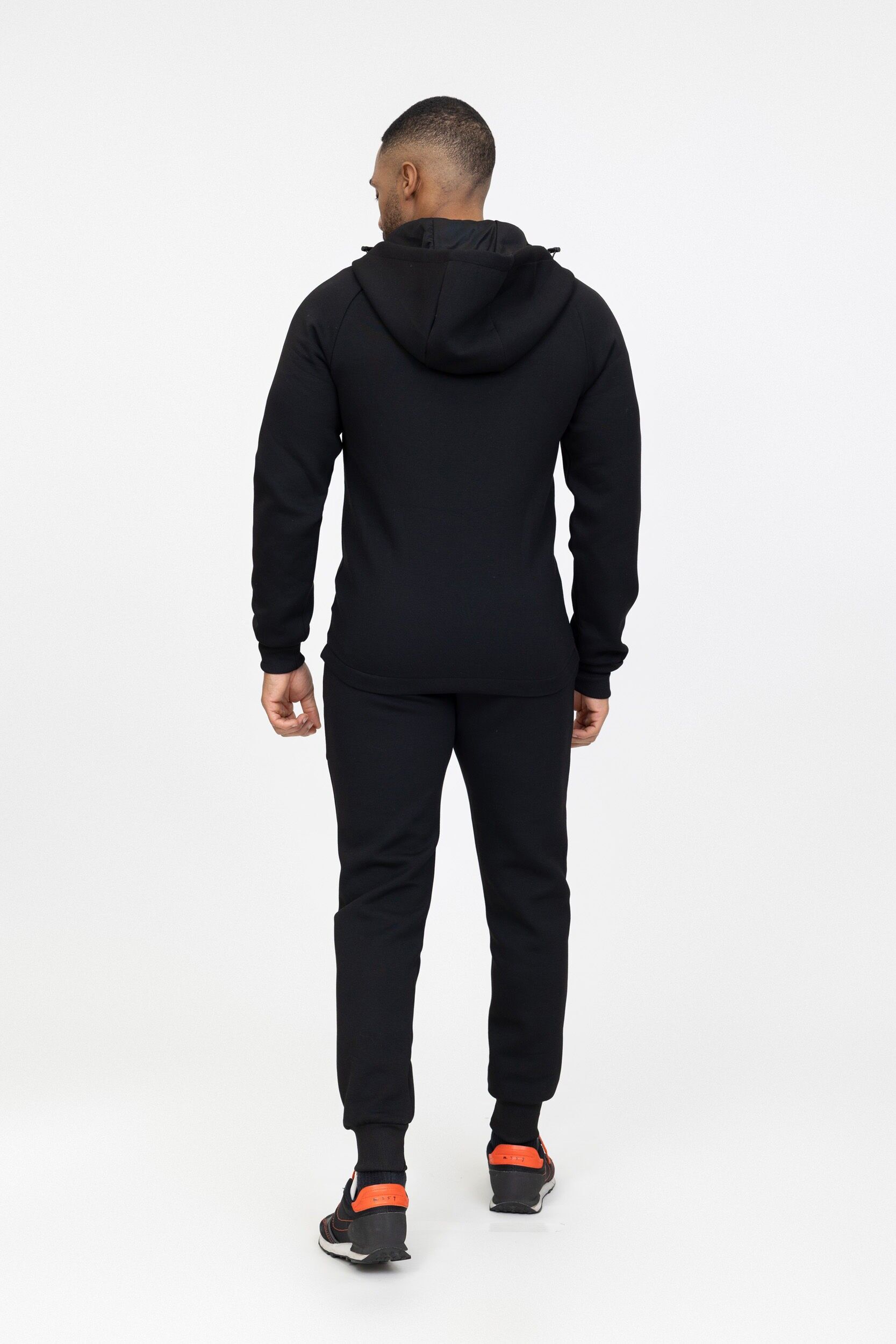 Ensemble jogging bi-matière - noir