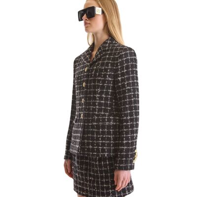 Helen Anthony Notch Lapel Single Breasted Tweed Jacket