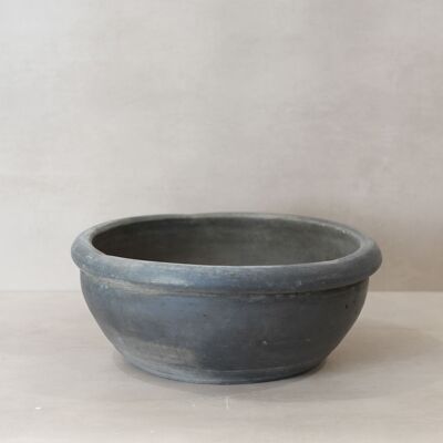 Ciotola in terracotta anticata grigio opaco Wabi Sabi - OGB 03