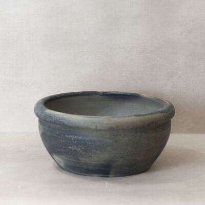 Ciotola in terracotta anticata grigio opaco Wabi Sabi - OGB 02