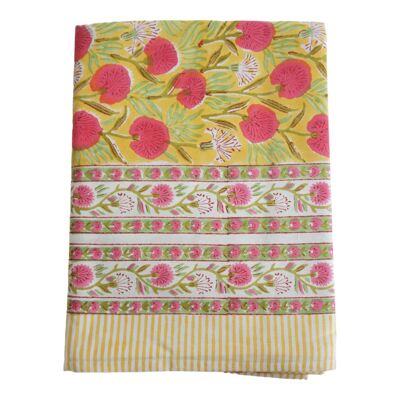 Nappe rectangle en coton imprimé "Plumette"
