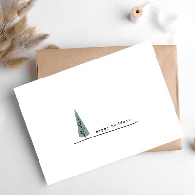 BIGLIETTO DI BUONE FESTE ALBERO, Biglietto d'auguri Hygge Cards C6 - Semplicità e intimità scandinave per gli amanti del minimalismo, della natura e dei piaceri semplici, Biglietto di Natale