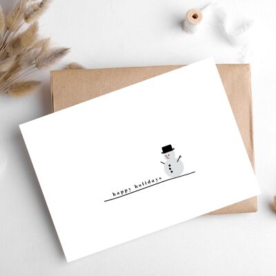 Biglietto di auguri di buone feste con pupazzi di neve, biglietto di Natale, biglietto di auguri Hygge Cards C6 – Semplicità e intimità scandinave per gli amanti del minimalismo, della natura e dei piaceri semplici