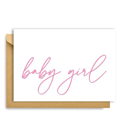BABY-MÄDCHEN-HANDSCHRIFTKARTE, Hygge Cards C6-Grußkarte – Skandinavische Schlichtheit und Gemütlichkeit für Liebhaber von Minimalismus, Natur und einfachen Freuden, Babykarte