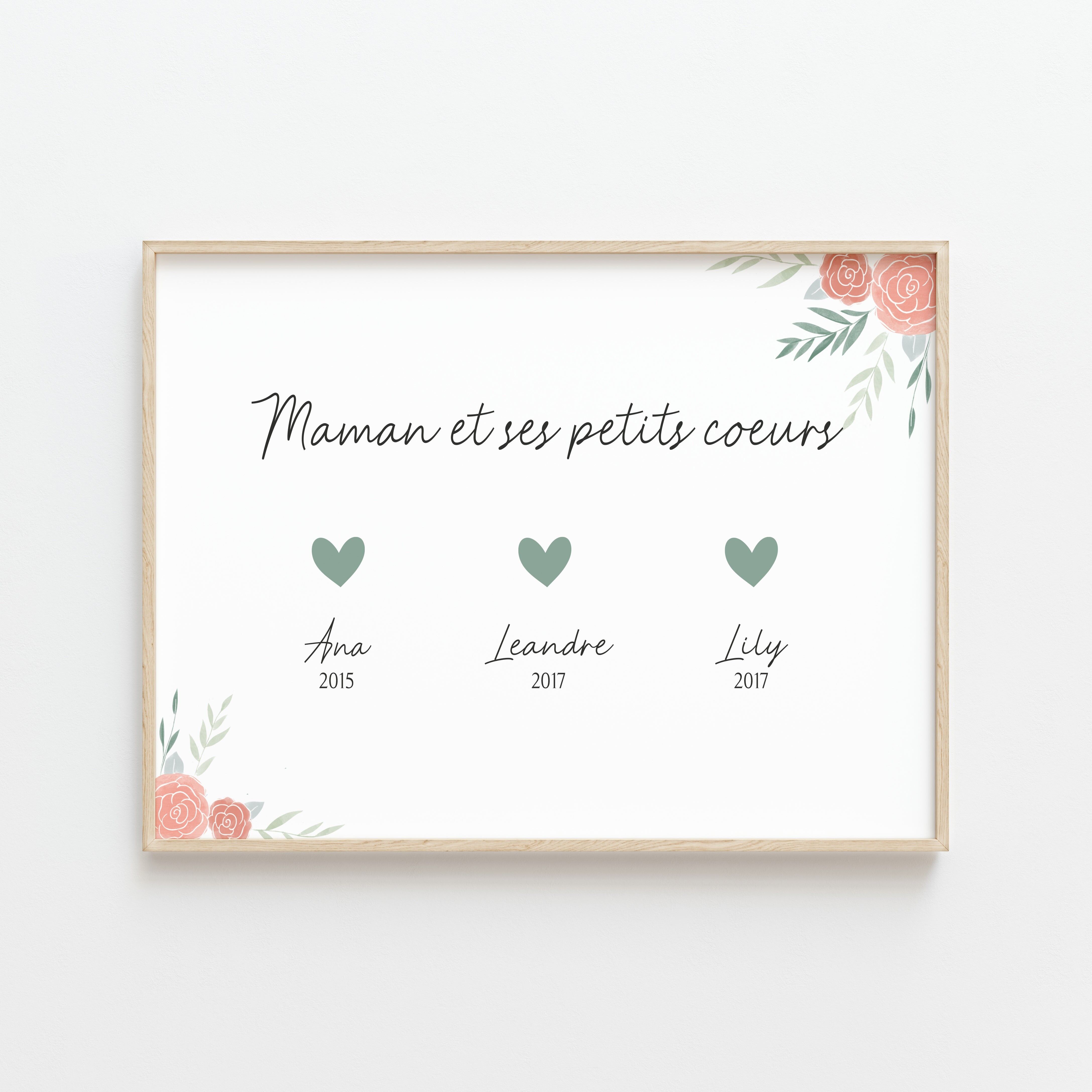 PERSONALIZED POSTER "MOM AND HER LITTLE HEARTS"