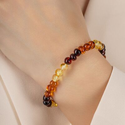 Bracciale in ambra barocca limone cognac ciliegia
