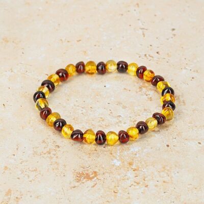 Pulsera de ámbar barroco miel cereza
