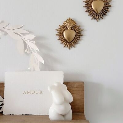 Gold Ex-Voto Heart – Decorative Sacred Heart Wall Ornament