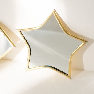 Mini Star-Shaped Brass Mirror | Handmade in Morocco