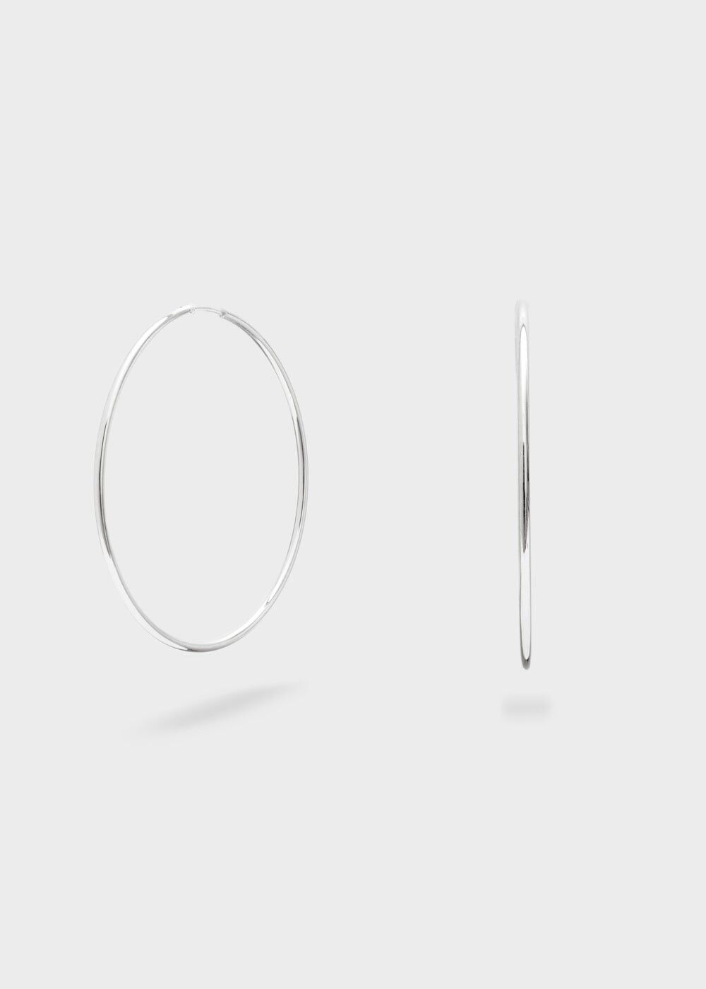 LILA SILVER MEDIUM HOOP EARRINGS S.STEEL