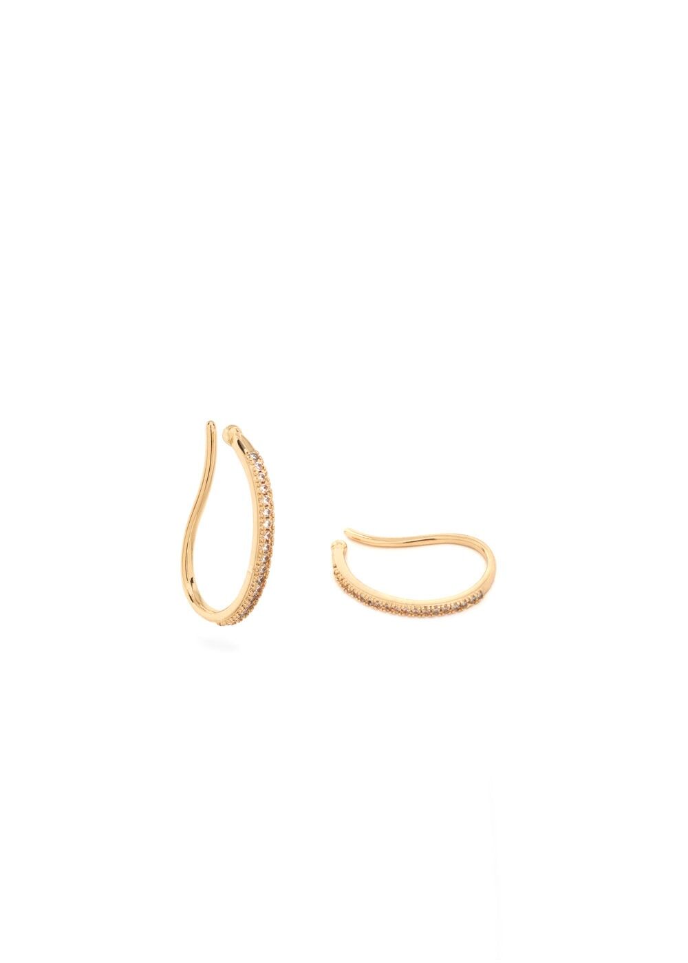 GOLDENE OHRMANSCHETTEN-OHRRINGE MIT ZIRKONEN