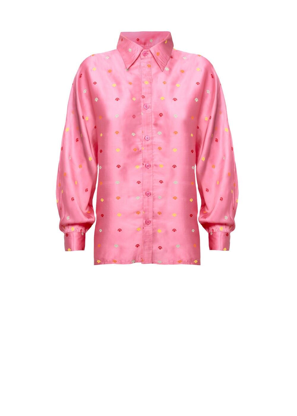 DORIS FUCHSIA HEMD MIT DRUCK