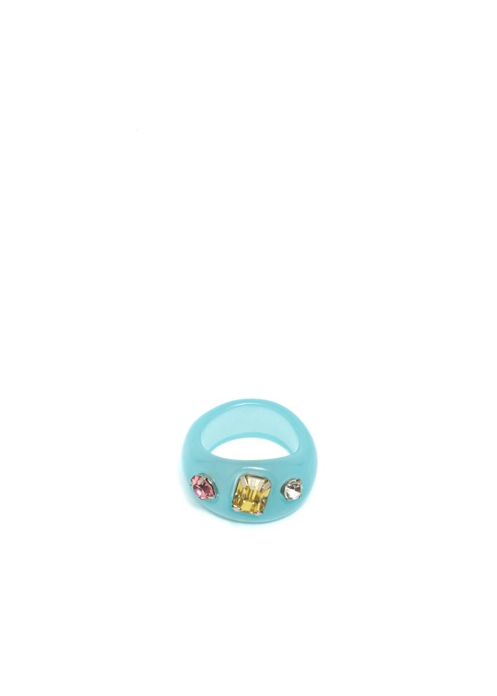 ZOE BLUE RESIN RING WITH STONES