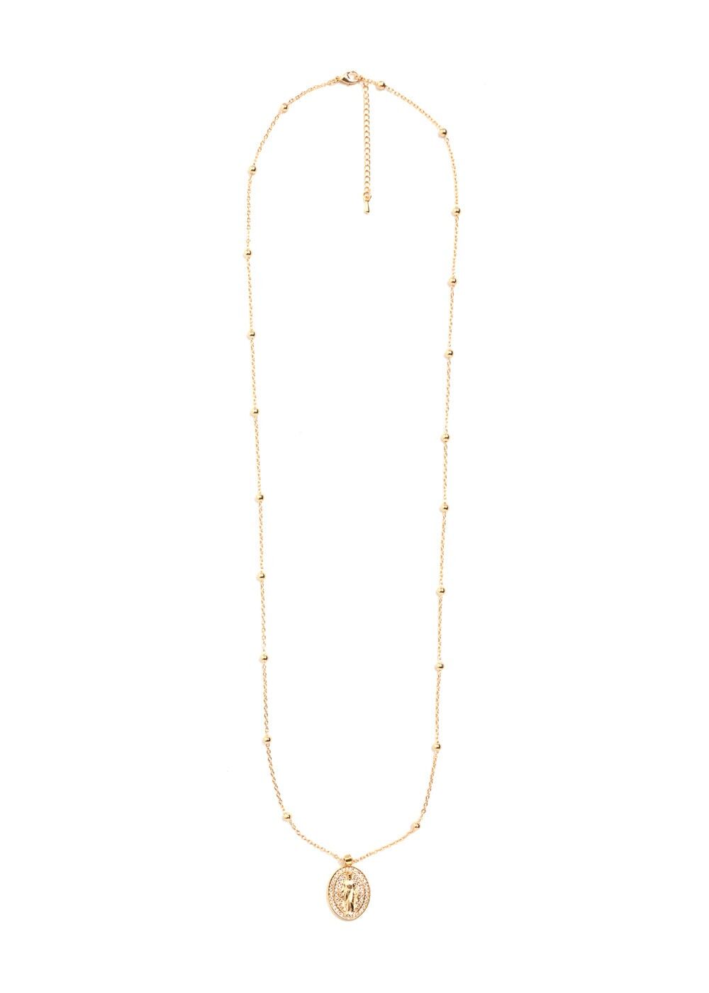ZENI ROSARY NECKLACE PLATED 14KT GOLD