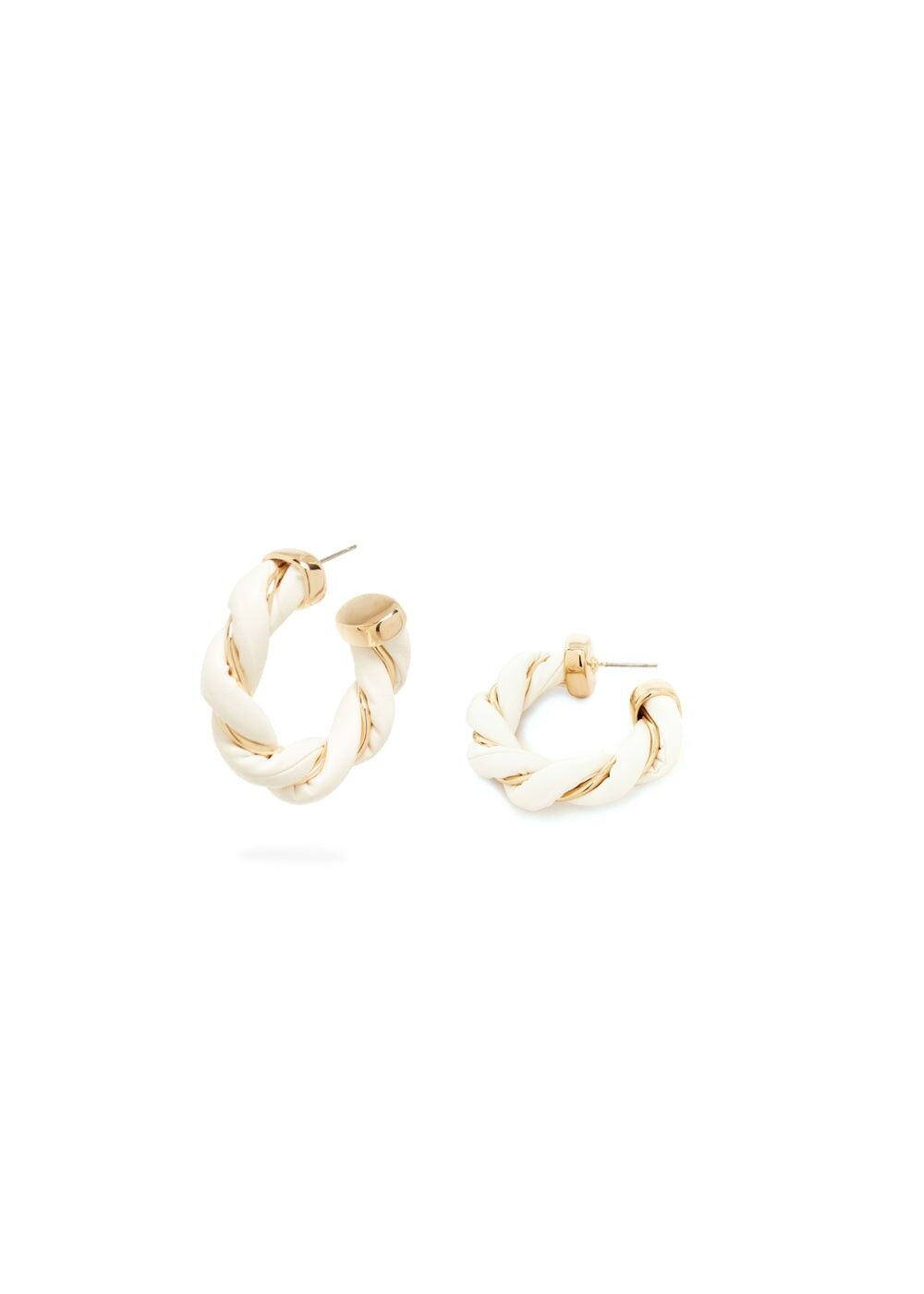 BOUCLES D'OREILLES VANIA TORCHON BLANC PLAQUÉ OR 14KT