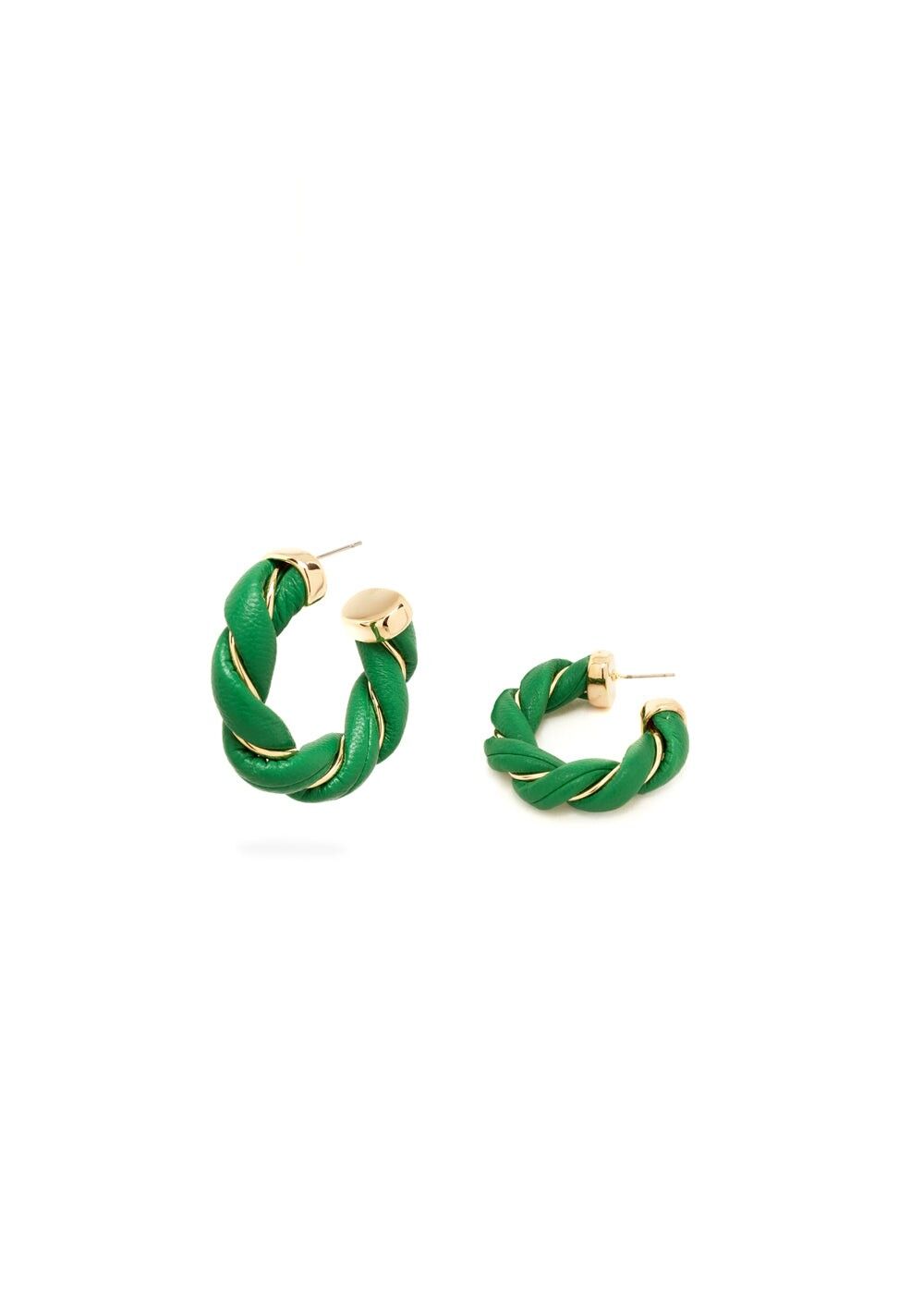 BOUCLES D'OREILLES VANIA TORCHON VERTES PLAQUÉES OR 14KT
