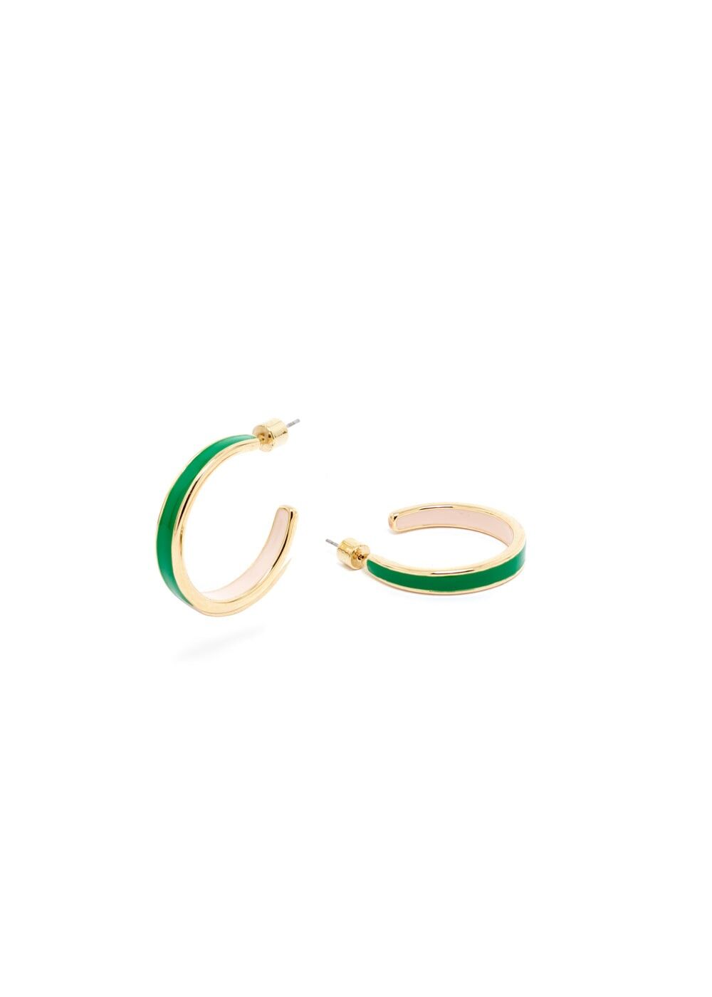 BOUCLES D'OREILLES CRÉOLES VANNI GREEN PLAQUÉES OR 14KT